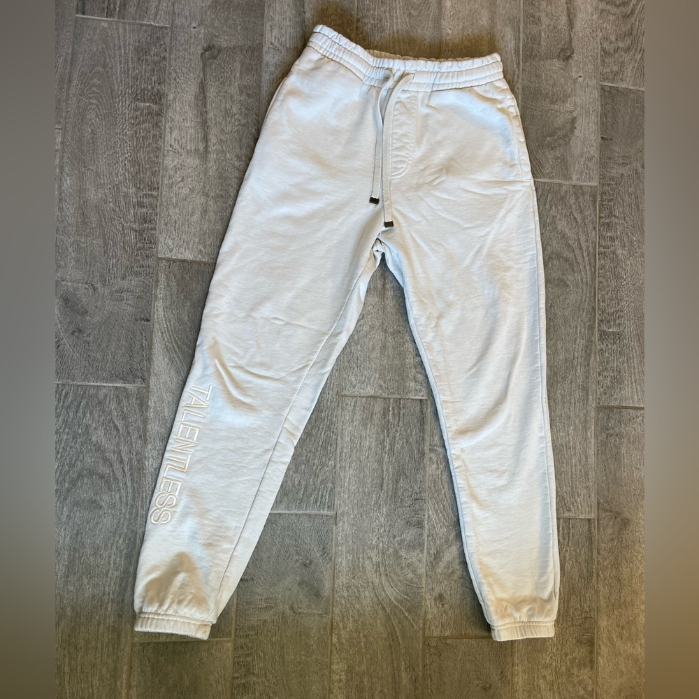 Talentless Men’s Heavyweight Embroidered Sweatpants Bone Size S